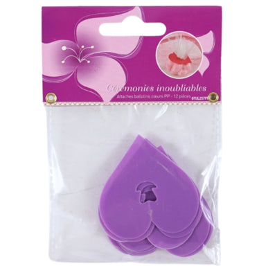 Sluitclips hartvorm paars 5 cm 12 stuks | 48 stuks