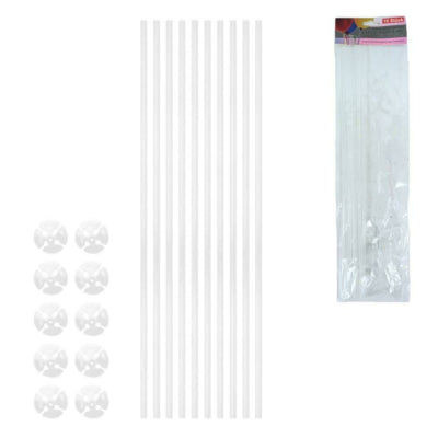 Balloon sticks transparent 40 cm 10 pieces | 24 pieces