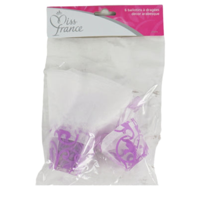 Miss france geschenkverpakking paars 5 cm set van 6 | 24 stuks