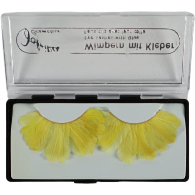 Jofrika cosmetics kunstwimpers veren geel 9,5 cm b-keus ve500 | 50 stuks