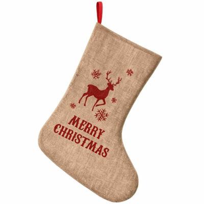 Sorbo kerstsok merry christmas jute 45 cm | 70 stuks