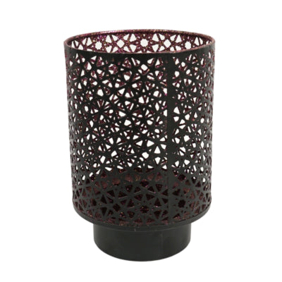 Casablanca windlicht zwart paars 20 cm | 4 stuks