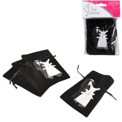 Fluwelen zakjes bruiloft 10 cm 4 stuks | 24 stuks