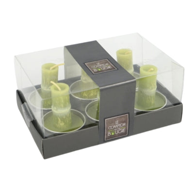 Theelichten bamboe groen 5 cm 6 stuks | 24 stuks