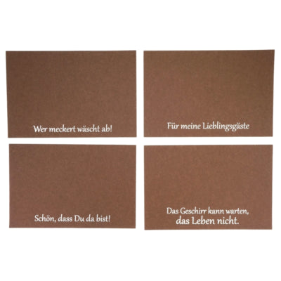 Placemat met duitstalige spreuk vilt bruin 45 x 30 cm 4 assorti | 48 stuks