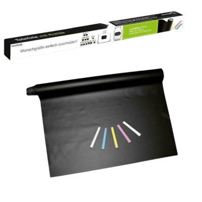 Schoolbordfolie met krijt zwart 200 cm | 12 stuks