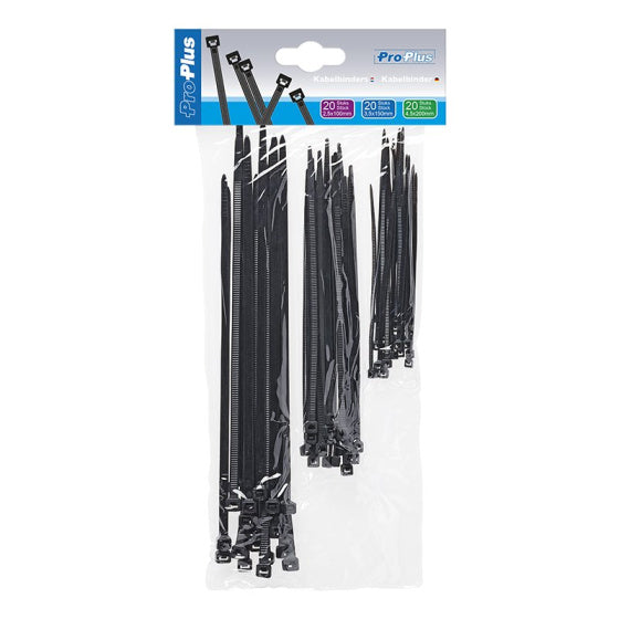 Binder cavo Proplus set 60 pezzi neri