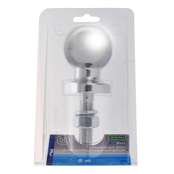 Proplus Towbarkugel 50 mm gerade Stahl M16 x 55 mm Silber
