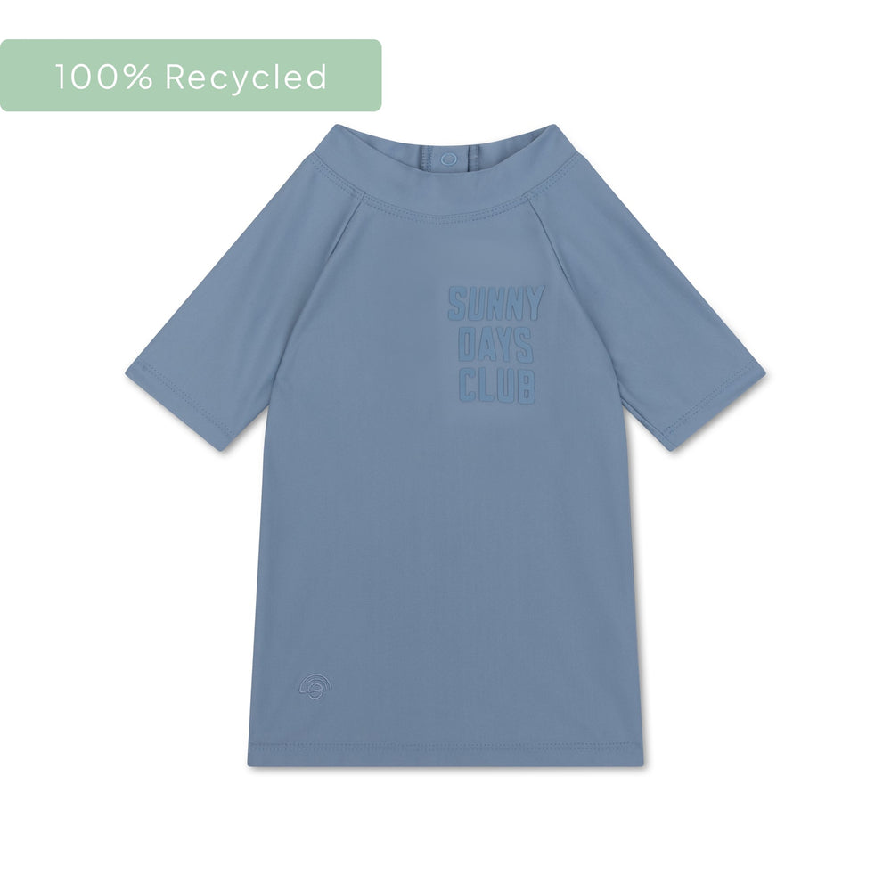 Toni puri | Camicia da bagno blu UV con maniche corte