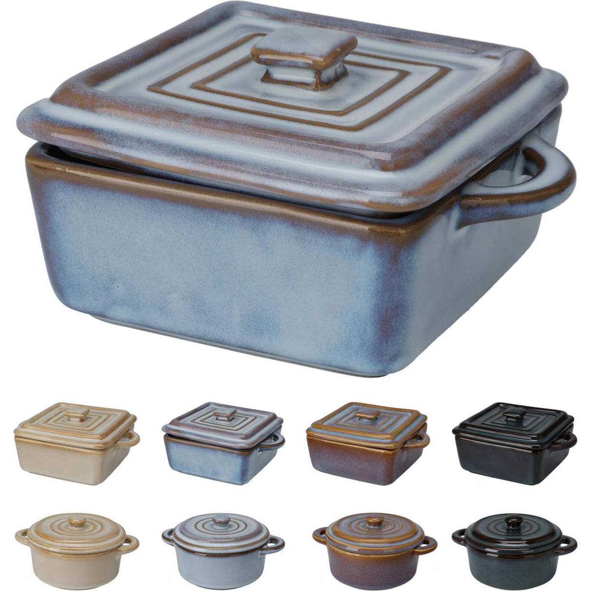 Excelent houseware stoofpannetje aardewerk vierk. of rond