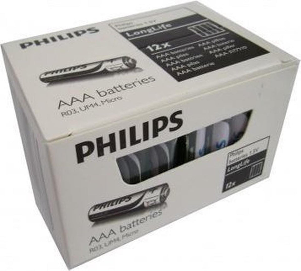Philips batterij longlife aaa 12x4st