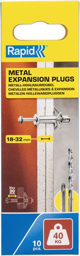 Rapid hollewandpluggen | ø11x65 | voor 18-32 mm plaatdikte | 40kg draagkracht | 10 stuks in een doos - 5001551