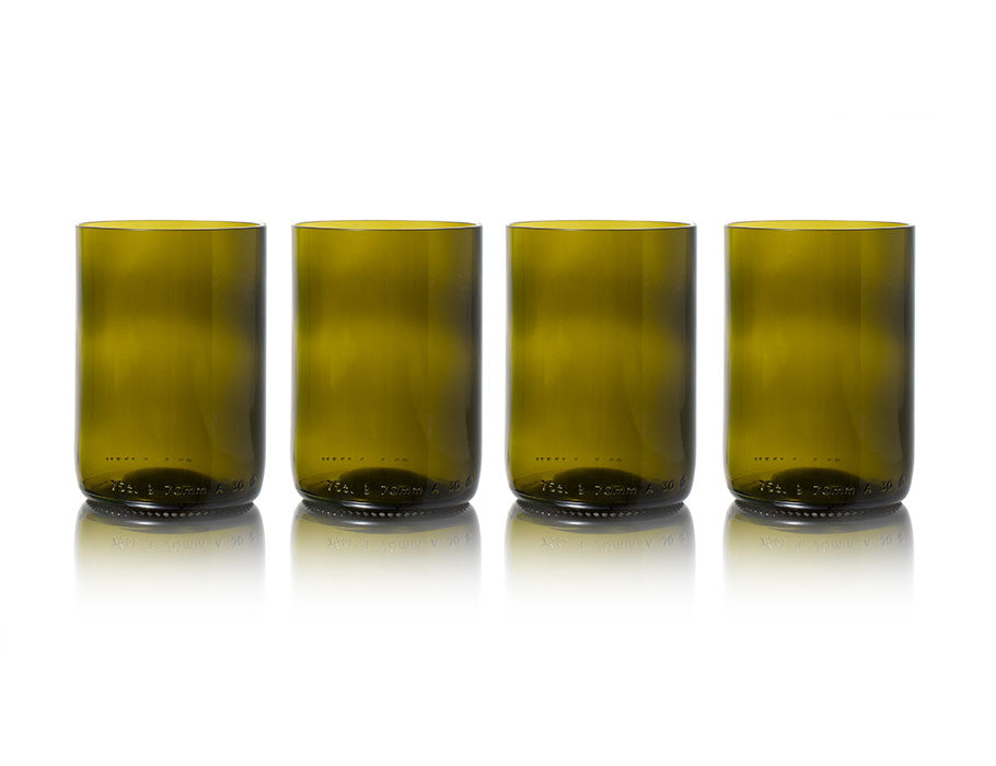 Rebotled Glass - 4 -pack - Olive