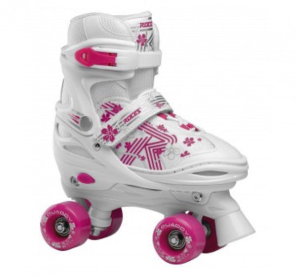 Roces Quaddy 3.0 Roller Skates Girls Blanc Rose Taille 26-29