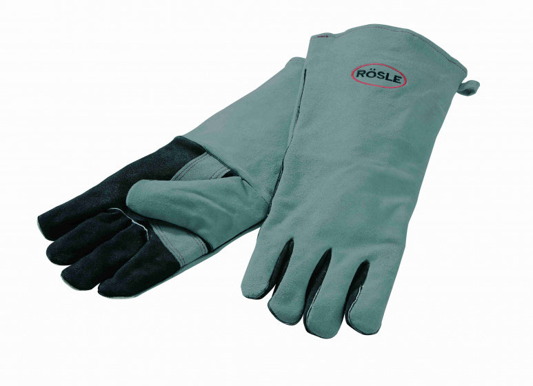 Gants de barbecue rösle 41,5 cm en cuir noir gris taille unique
