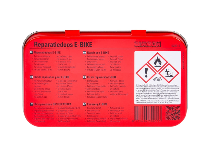 repair kit E-bike aluminum red white 14-piece