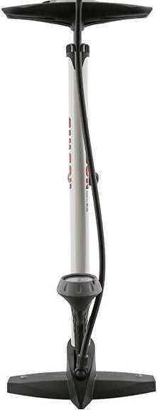 bicycle pump with pressure gauge steel 61 cm white (020601)