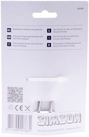 Simson front fork headlamp LED black hub dynamo on card