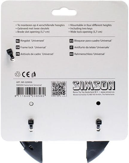 Simson Ring Lock Normal - Universal - 5.7 cm - Black - No ART