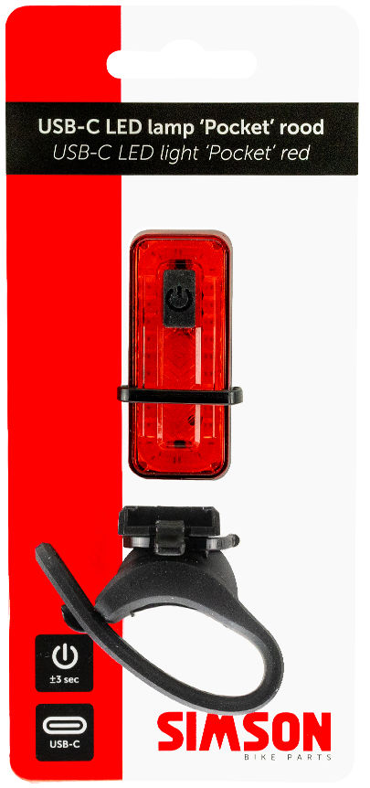 Simson USB-C LED lamp 'pocket' red