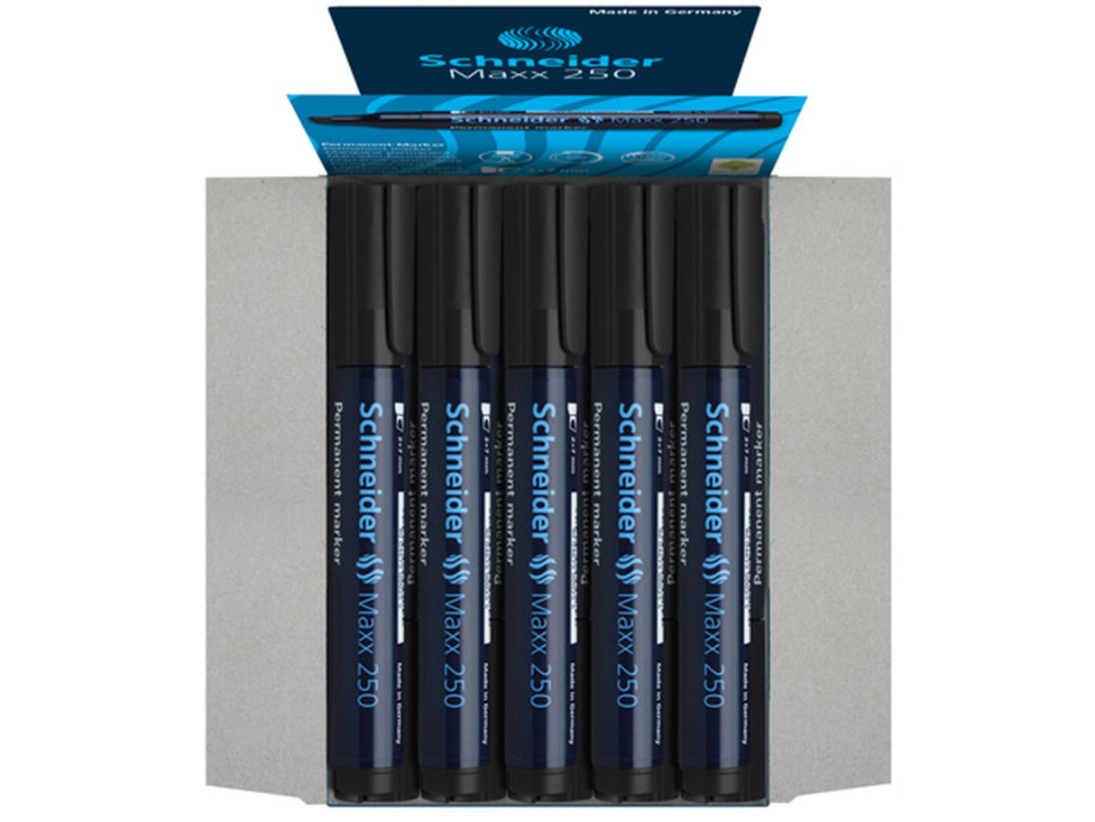 Popisovač Schneider permanentní 250 sekáč černý 10 ks