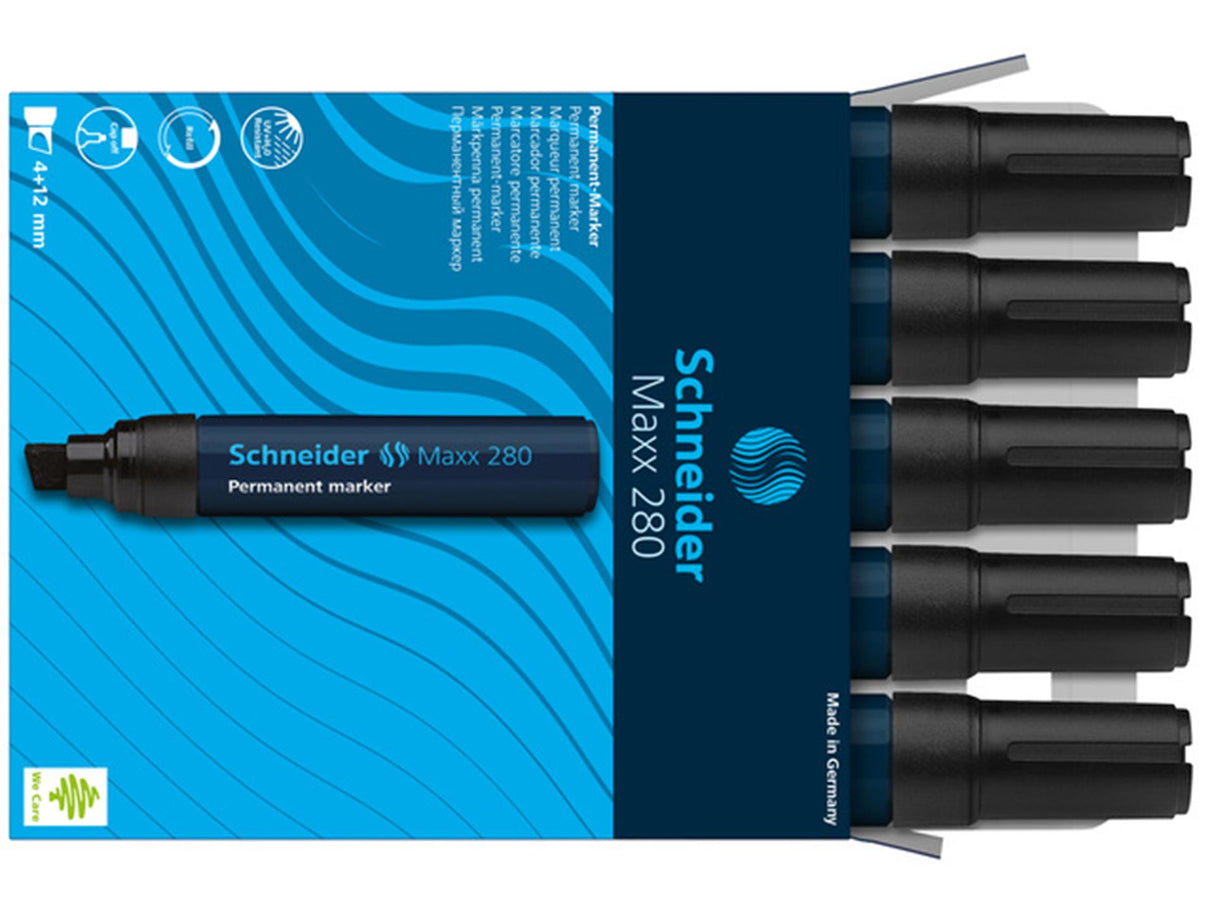 Schneider marker permanent 280 chisel black 5 pcs