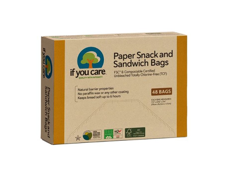 If you care snack sandwich bags - FSC unbleached paper - 48 pcs. - 19x16x5.7cm