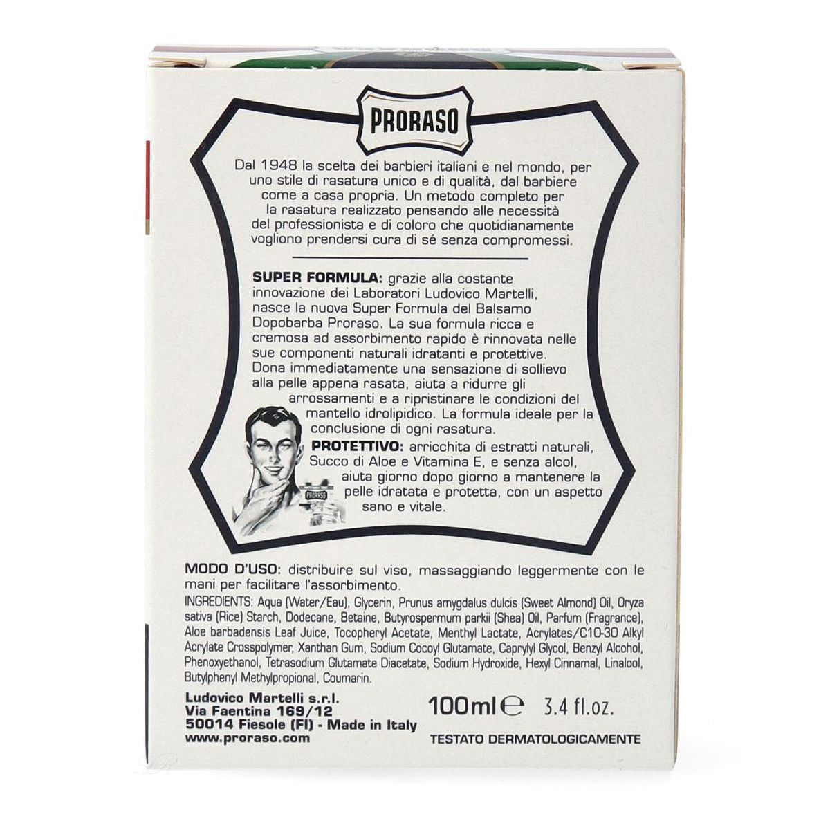 Proraso aftershave balsem met aloe en vitamine e 100ml