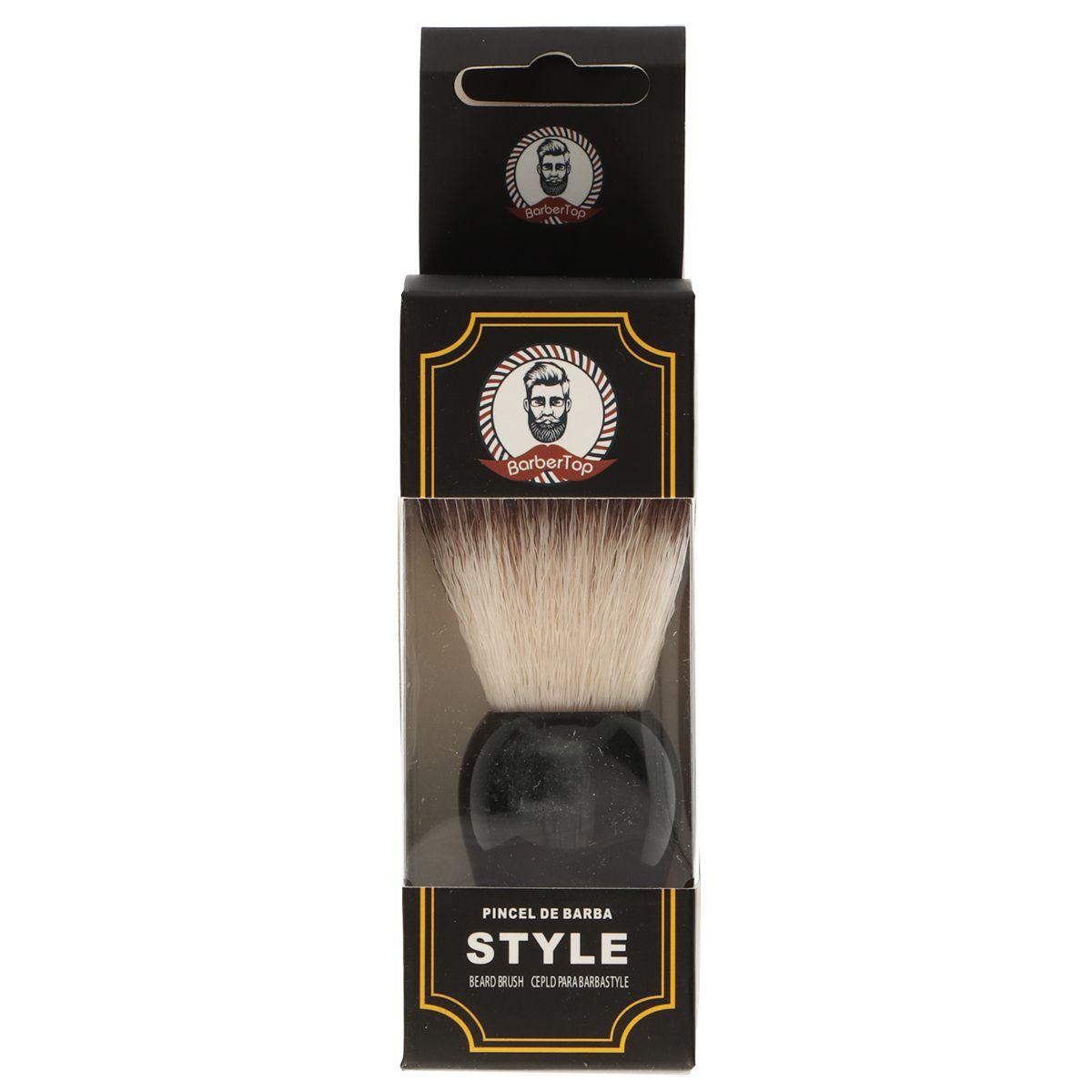 Front hairdressers shaving brush black