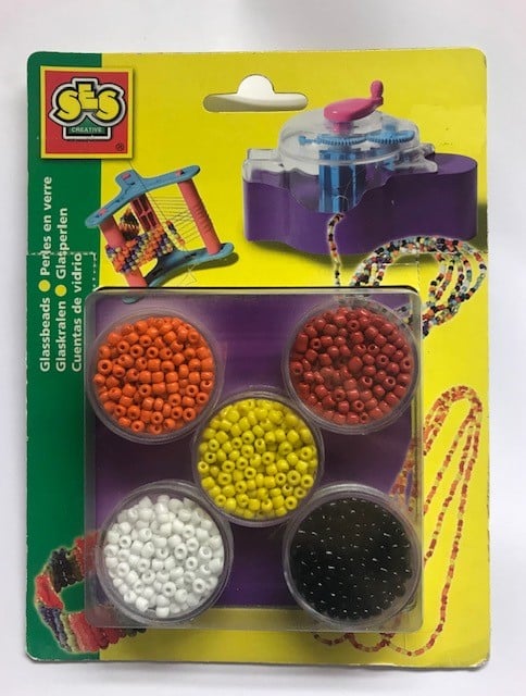 Six beads in round boxes 5 colors