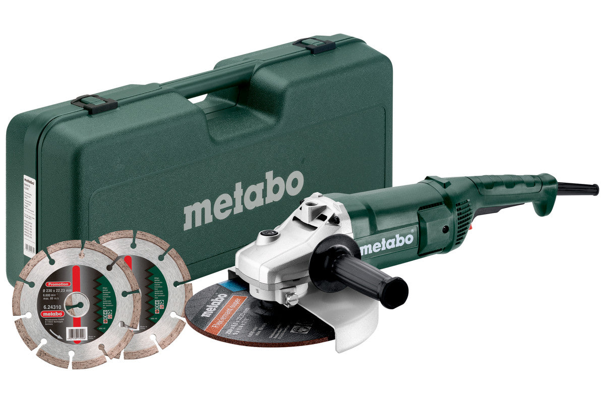 Metabo we 2200-230 haakse slijper set | 230mm | inclusief koffer en 2 slijpschijven - 691081000
