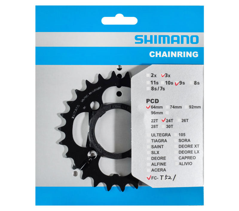 Shimano верижна венец fc-m522 fc-t521 shim.chainring 24z 4l 64lk sw m521