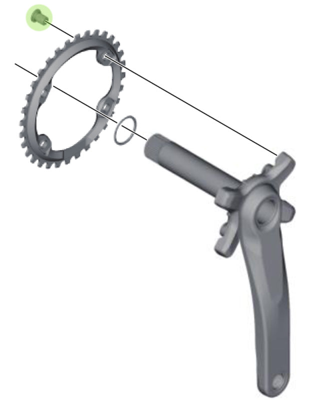 Conjunto de parafusos de encadeamento Shimano M8X11.4 FC-M8000 (4ª)