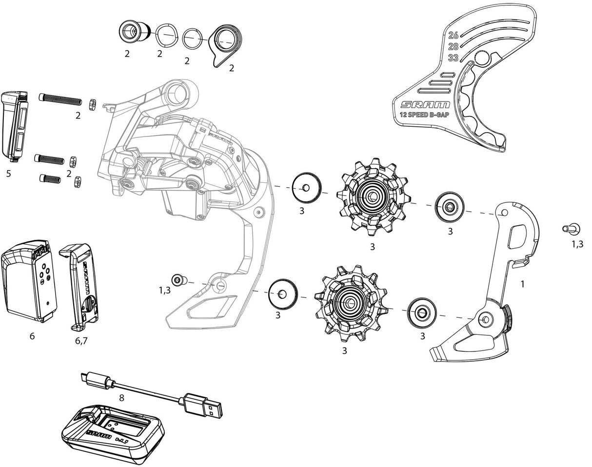 Sram rear derailleur rival xplr etap axs rear derail. rival xplr axs 44t