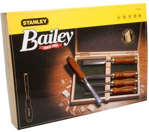 Herramientas manuales Stanley juego de cinceles para madera bailey caja de madera de 5 piezas - 2-16-217