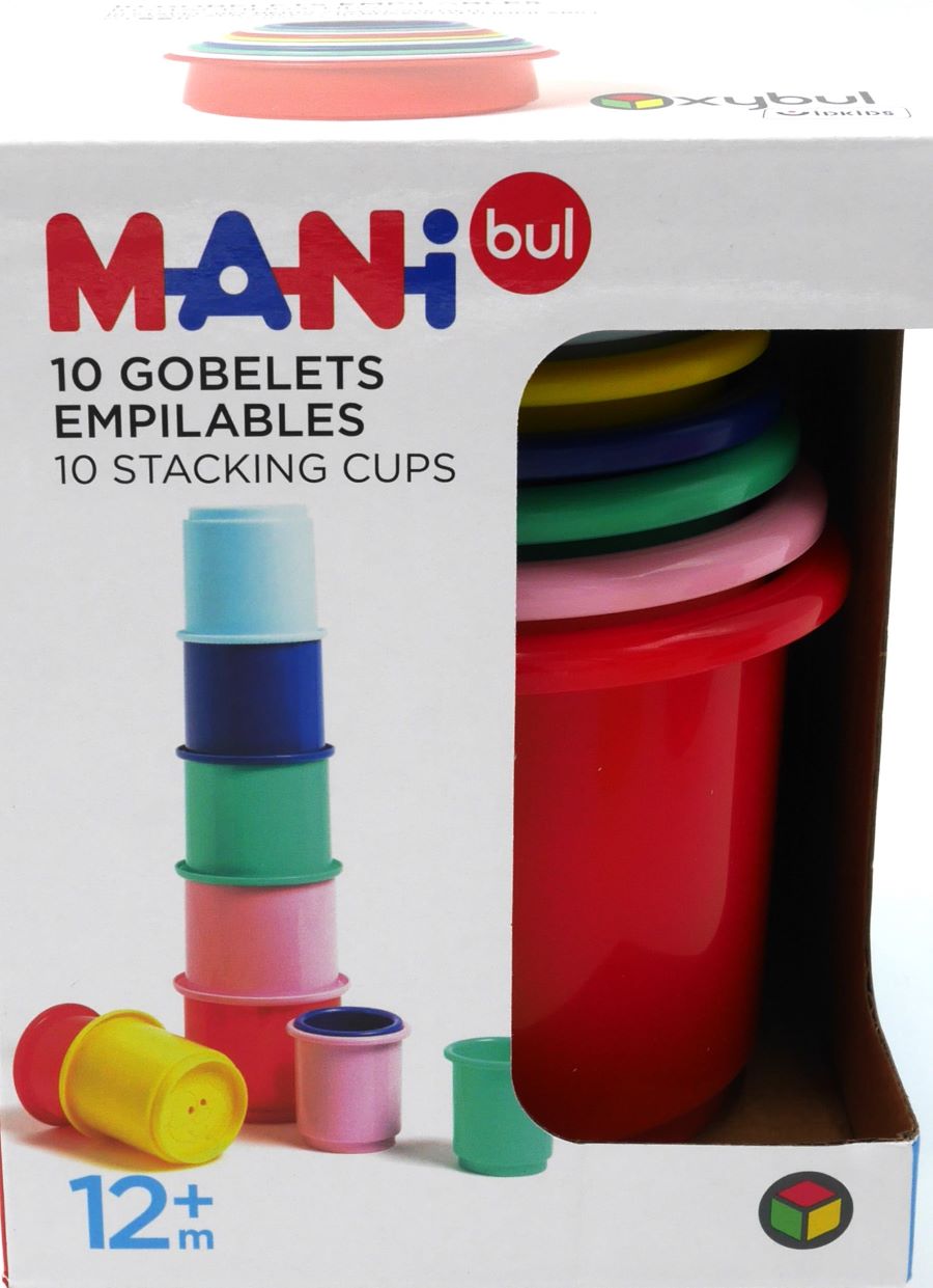 Playgo 10 stackable cups for little builders in bright colors