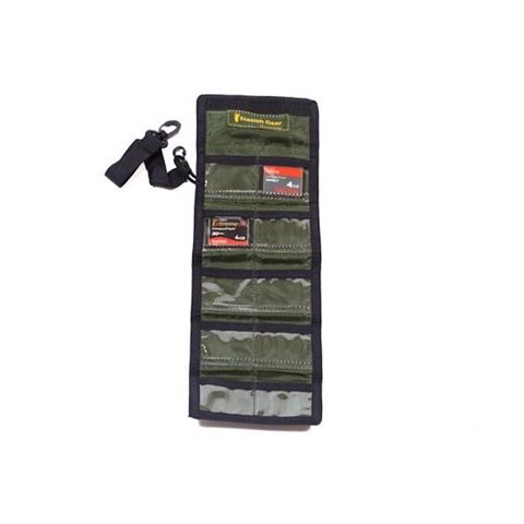 Bolso de almacenamiento de tarjetas flash compacta de engranaje de sigilio verde