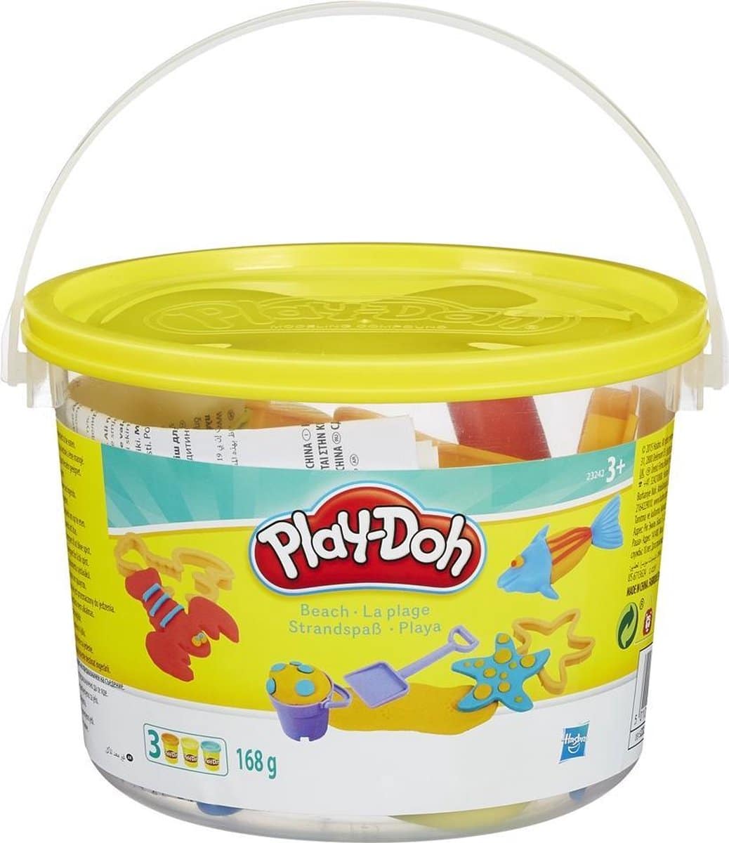 Otto Simon Play-Doh Dough Bucket with 3 Pots of Clay and Beach Shapes