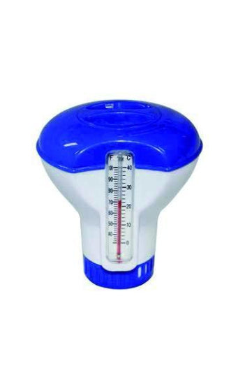 Letní zábava chloordispenser 20 gramů s teploměrem modrá bílá