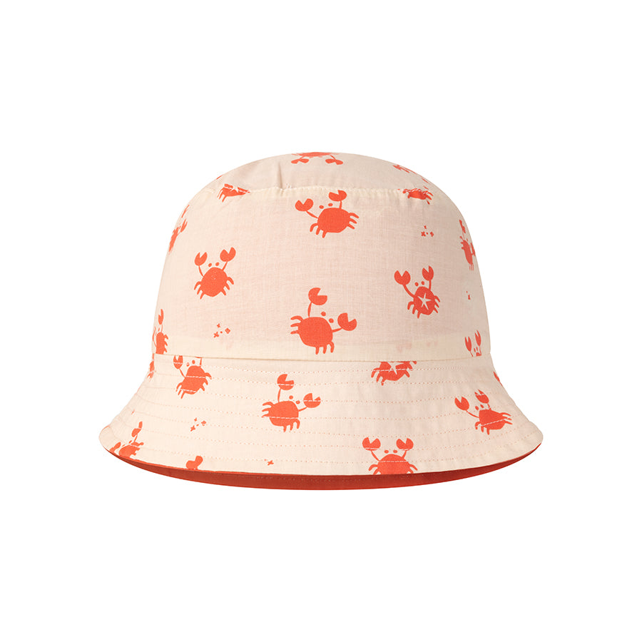 Crabby | beige red UV reversible sun hat