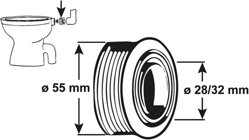 Cornat вътрешна връзка тоалетна 28 32mm 55mm - t360499