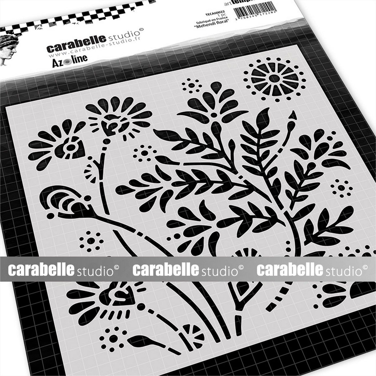 Carabelle studio • stencil square 15,2cm mehendi floral