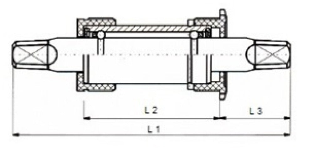 Tecora e soporte inferior de 131½ mm BSA, línea de cadena 33.5, copa Alu