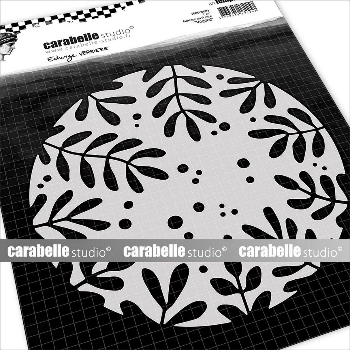 Carabelle studio • stencil round 15,2cm végétal