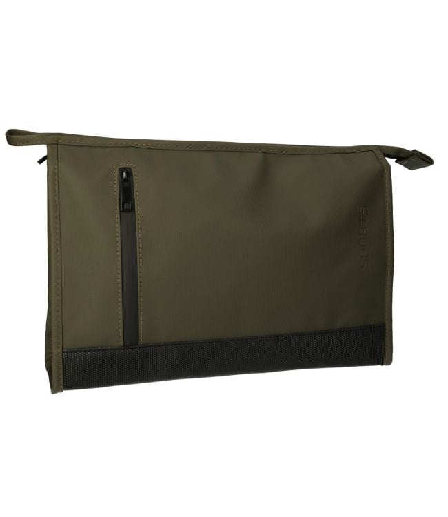 Traveler toiletry bag rubber bottom green 35x24cm