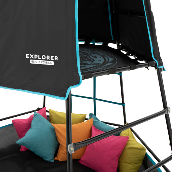 TP Toys Explorer -Kletterturm mit schattigem Spielbereich schwarzblau