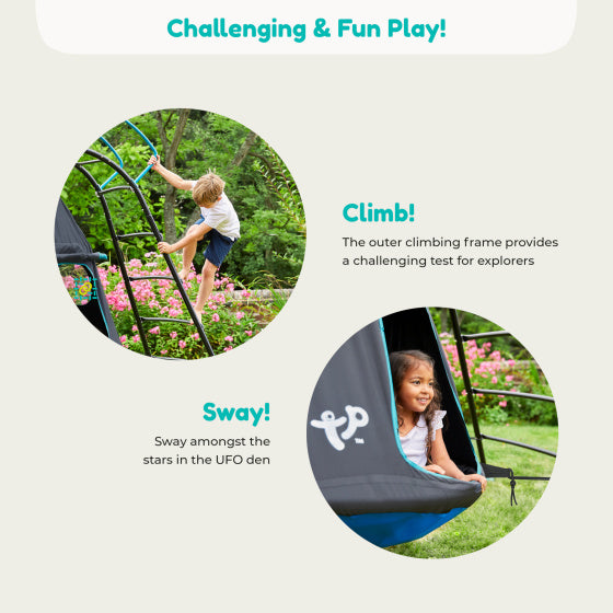 TP Toys UFO Klimrek mit Nest Swing für Schwarzblau im Freien