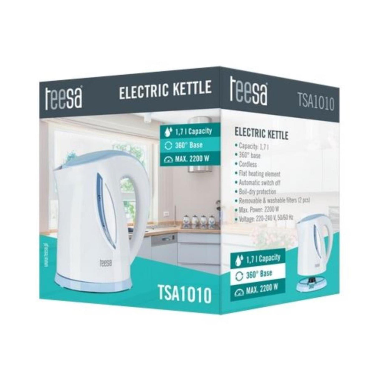 Teesa draadloze waterkoker 1,7l wit