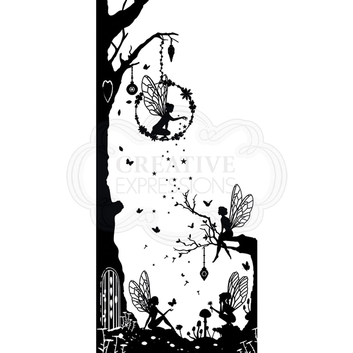 Creative expressions • designer boutique collection pre cut rubber stamp secret garden