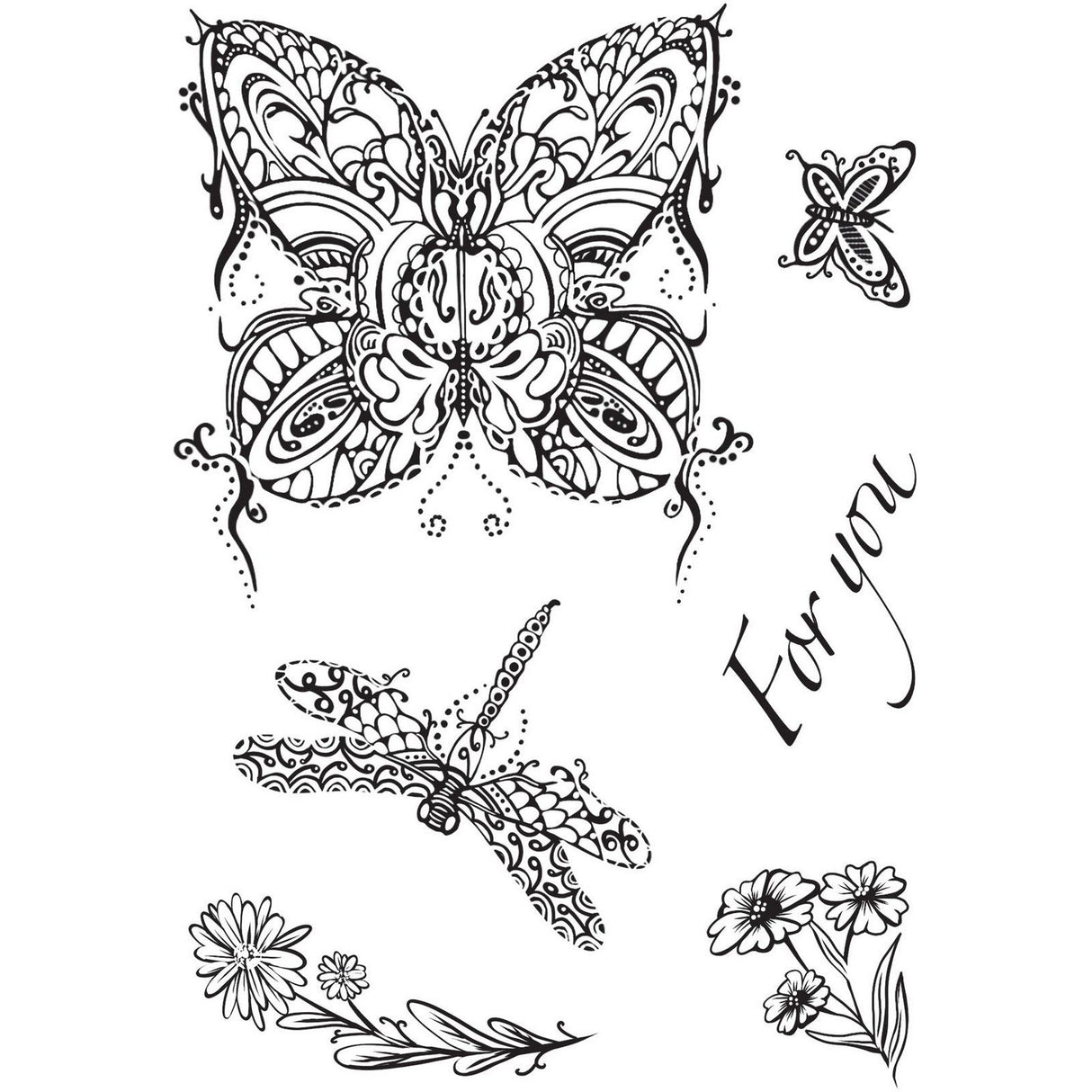 Creative expressions • designer boutique clear stamp set doodle butterfly 15,24x10,16cm